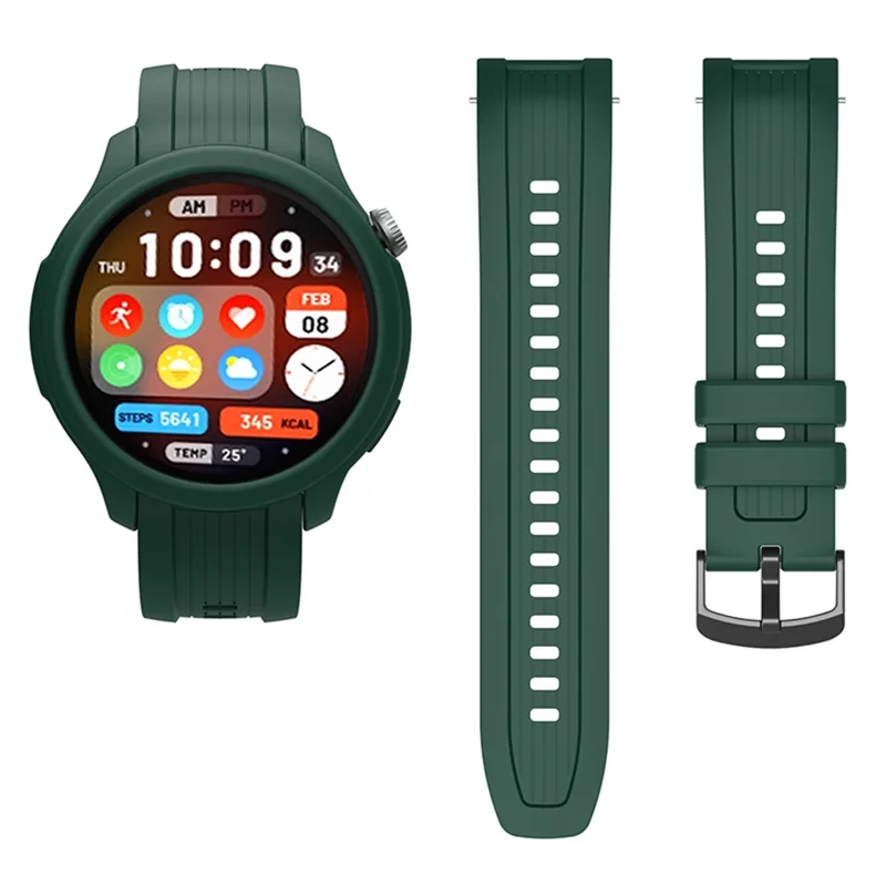 Per Huami Amazfit Balance (A2286) Cinturino in Silicone Orologio da Polso con Copertura Telaio - Verde Nerastro
