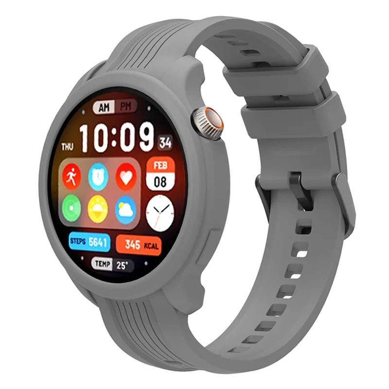 Para Huami Amazfit Balance (A2286) Correa de Silicona Reloj de Pulsera Banda con Cubierta de Marco de Reloj - Gris