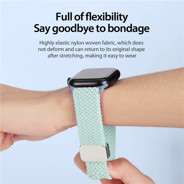 Pulseira de Relógio DUX DUCIS para Apple Watch Series 10 42mm / 9 8 7 41mm / SE (2023) SE (2022) SE 6 5 4 40mm / 3 2 1 38mm - Nylon Mint Suave