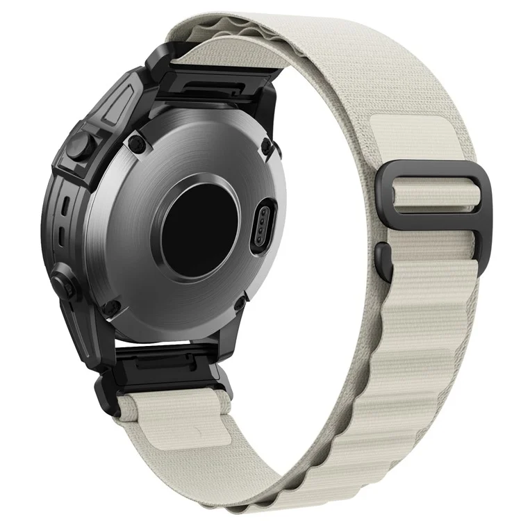 Pour Garmin Fenix 7 / Forerunner 965 / 955 / 945 / 935 Bracelet Nylon Boucle Dégagement Rapide 22mm Bracelet - Blanc
