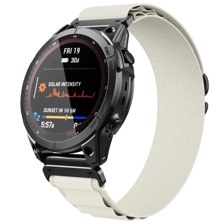 Pour Garmin Fenix 7 / Forerunner 965 / 955 / 945 / 935 Bracelet Nylon Boucle Dégagement Rapide 22mm Bracelet - Blanc