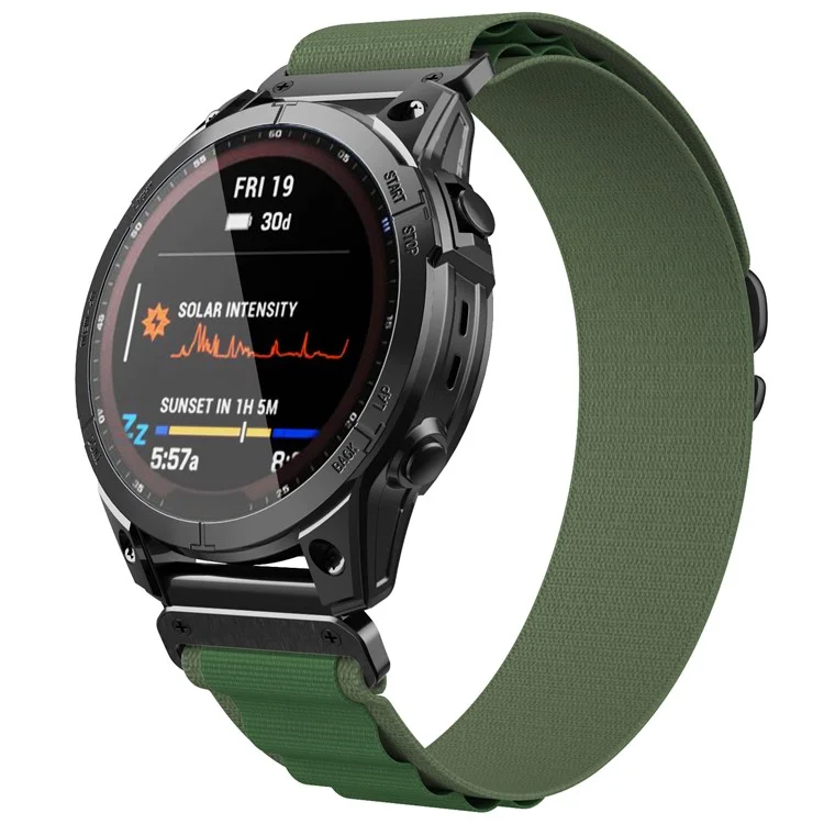 Pour Garmin Fenix 7 / Forerunner 965 / 955 / 945 / 935 Bracelet de montre Sangle en nylon à dégagement rapide 22 mm Bracelet - Vert armée
