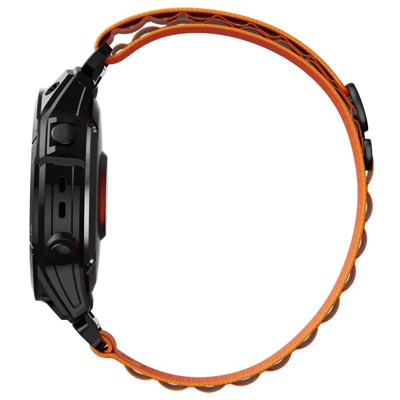 For Garmin Fenix 7X / 7X Solar / Tactix 7 Pro Nylon Watch Band Adjustable 26mm Quick Release Wrist Strap - Orange