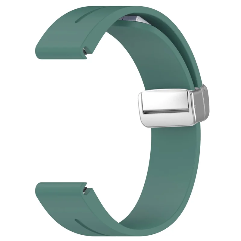 For Garmin Fenix 7X / 7X Solar / Tactix 7 Pro Silicone Watch Band 26mm Folding Silver Buckle Watch Strap - Green