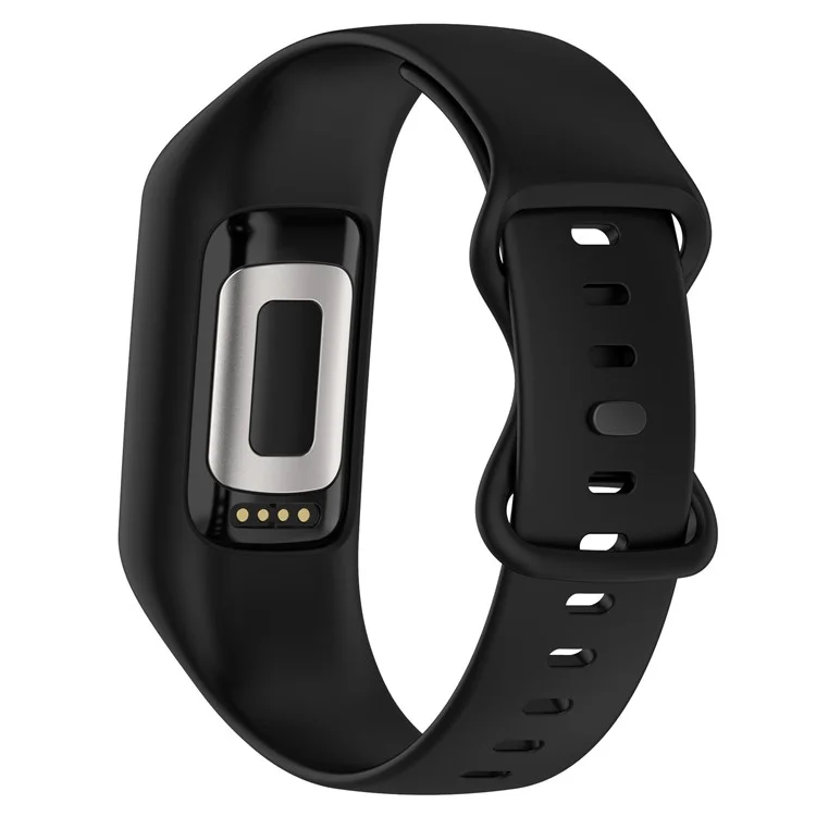 For Fitbit Charge 6 / 5 / 4 / 3 Watch Strap Integrate Silicone Watch Band with Case Cover - Black
