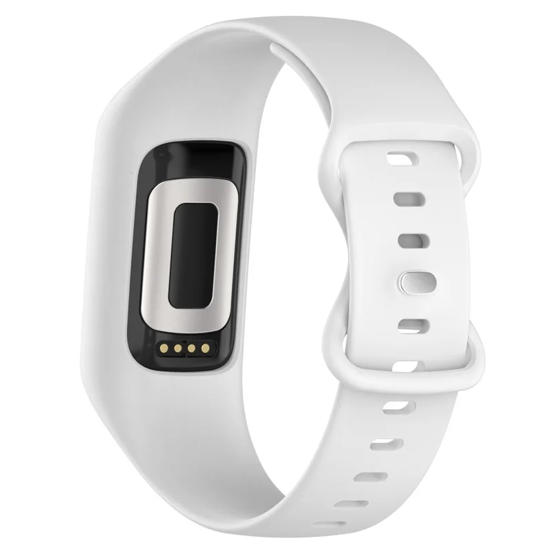For Fitbit Charge 6 / 5 / 4 / 3 Watch Strap Integrate Silicone Watch Band with Case Cover - White