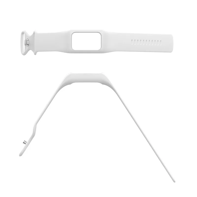 For Fitbit Charge 6 / 5 / 4 / 3 Watch Strap Integrate Silicone Watch Band with Case Cover - White