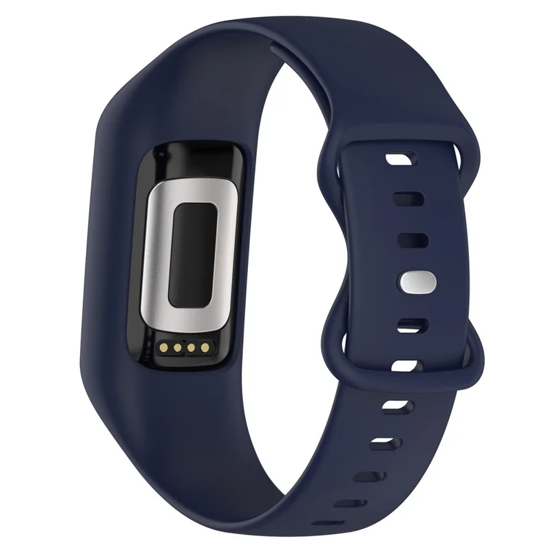 For Fitbit Charge 6 / 5 / 4 / 3 Watch Strap Integrate Silicone Watch Band with Case Cover - Navy Blue