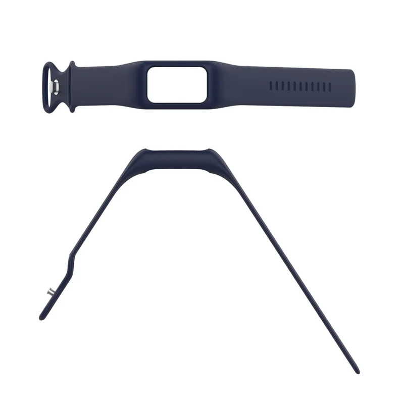 For Fitbit Charge 6 / 5 / 4 / 3 Watch Strap Integrate Silicone Watch Band with Case Cover - Navy Blue