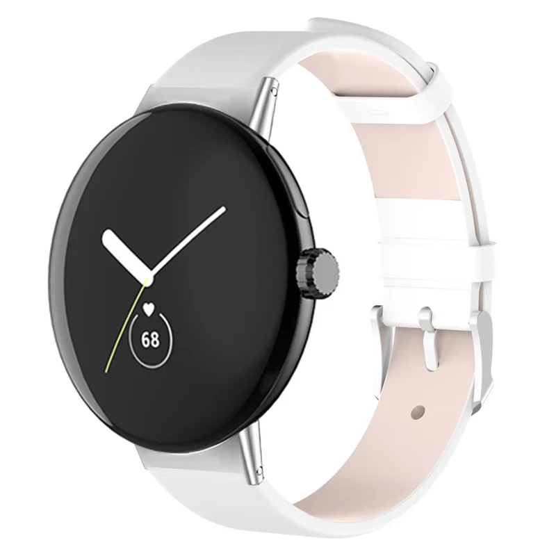 For Google Pixel Watch 4 41mm / Watch 3 41mm / Watch 2 / Watch PU Leather Watch Strap Quick Release Watch Band - White