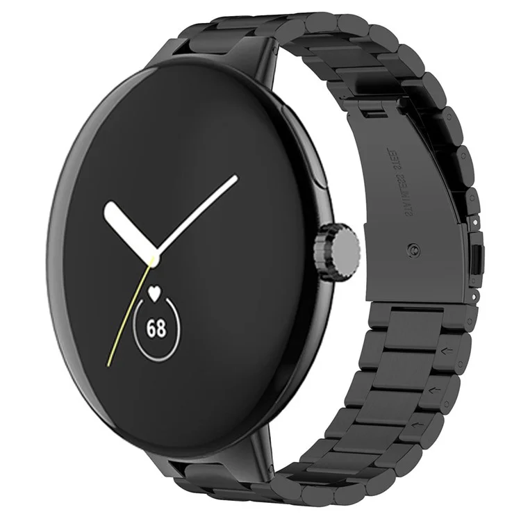 Pour Google Pixel Watch 3 41mm / Watch 2 / Pixel Watch Stainless Steel Watch Strap Intégrer Bande de rechange - Noir