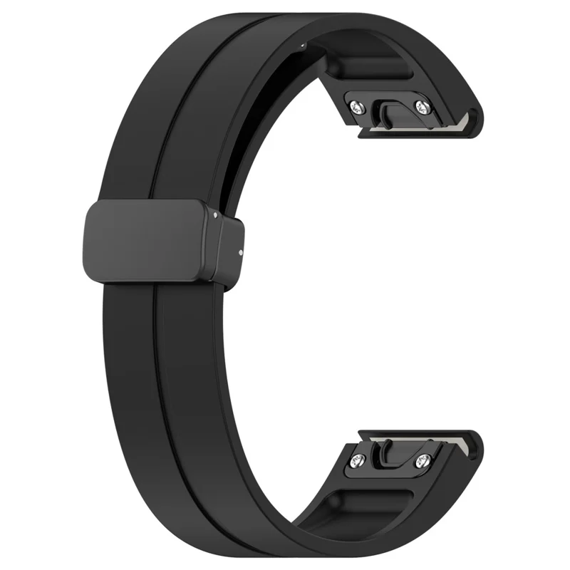 For Garmin Fenix 7S / 7S Pro / Instinct 2S / Fenix 6S Watch Strap 20mm Silicone Watchband with Black Buckle - Black