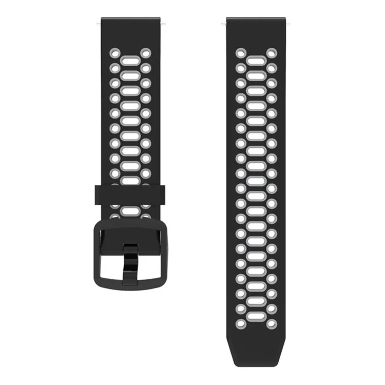Per Coros Pace 2 / Garmin vivoactive 5 / GarminActive 5 / Venu Sq 2 Dual Color Watch Strap 20mm Cinturino in silicone - Nero / Grigio