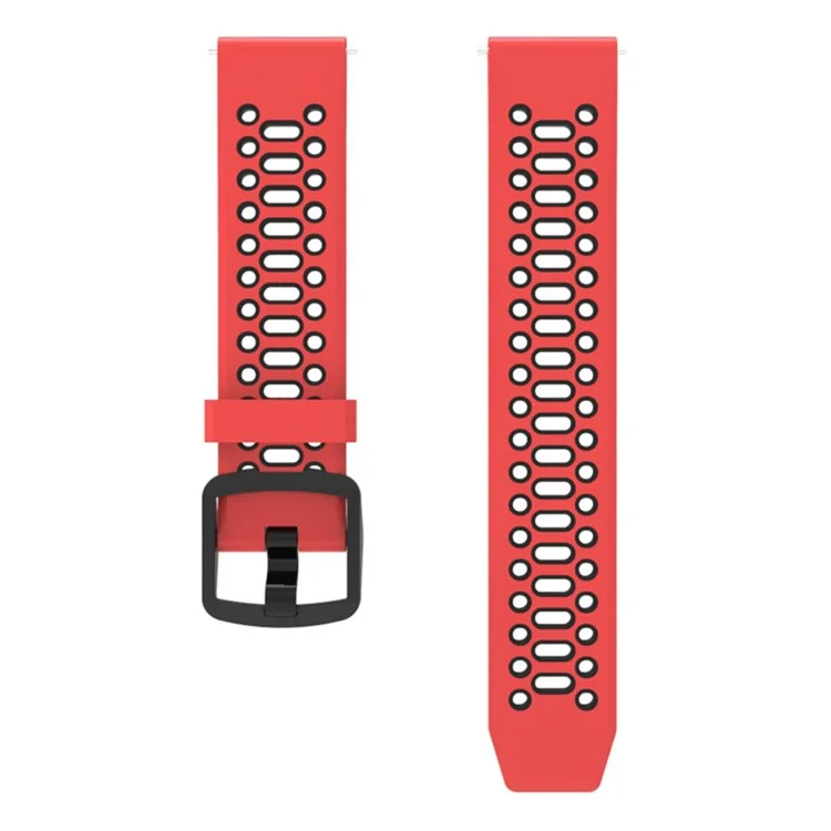 Pour Coros Pace 2 / Garmin vivoactive 5 / GarminActive 5 / Venu Sq 2 Dual Color Watch Strap 20mm Bracelet de montre en silicone - Rouge / Noir