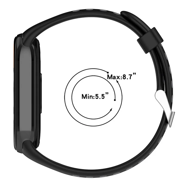 Für Xiaomi Mi Band 9 NFC / Mi Band 9 / Smart Band 8 NFC / Smart Band 8 Silikon-Armband Doppelfarbig Einstellbar - Schwarz+Grau