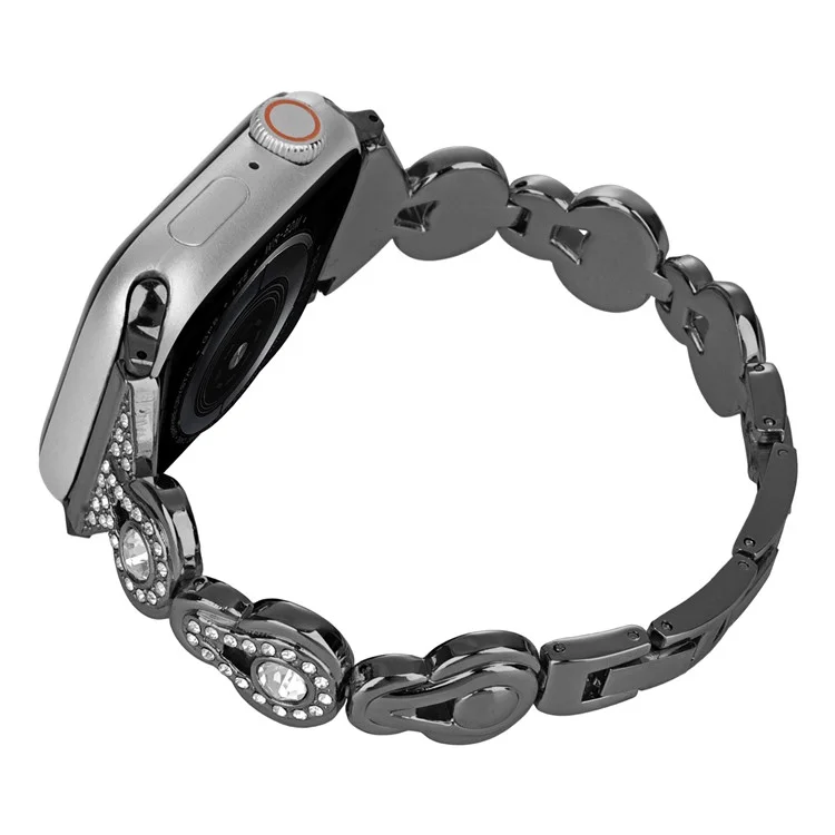 Watch Strap for Apple Watch Series 10 42mm / 9 8 7 41mm / SE (2023) SE (2022) SE 6 5 4 40mm / 3 2 1 38mm Gourd Design Bling Band - Black