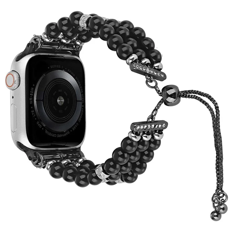 Correa de reloj para Apple Watch Series 10 42 mm / 9 8 7 41 mm / SE (2023) SE (2022) SE 6 5 4 40 mm / 3 2 1 38 mm Banda de reloj Preppy Beaded Bracelet - Negro