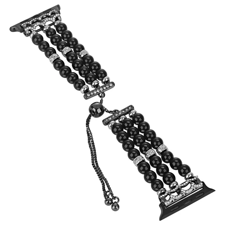 Correa de reloj para Apple Watch Series 10 42 mm / 9 8 7 41 mm / SE (2023) SE (2022) SE 6 5 4 40 mm / 3 2 1 38 mm Banda de reloj Preppy Beaded Bracelet - Negro