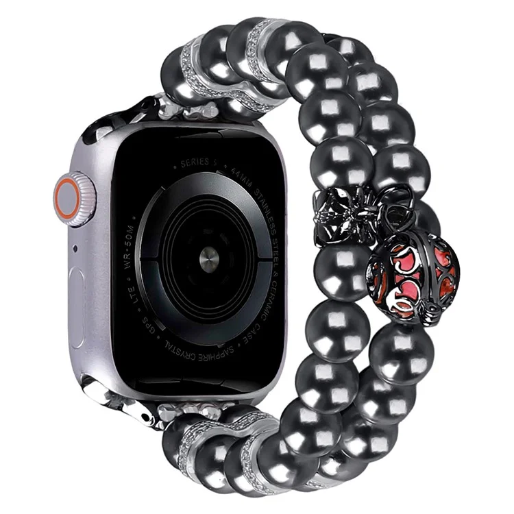 Correa de reloj para Apple Watch Series 10 42mm / 9 8 7 41mm / SE (2023) SE (2022) SE 6 5 4 40mm / 3 2 1 38mm Cuentas Pulsera - Gris