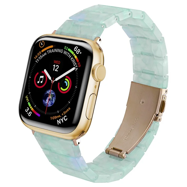 Resin Watchband for Apple Watch Series 10 46mm / Ultra 2 Ultra 49mm /  Series 9 8 7 45mm / 6 5 4 SE (2023) SE (2022) SE 44mm / 3 2 1 42mm Wrist Strap - Green