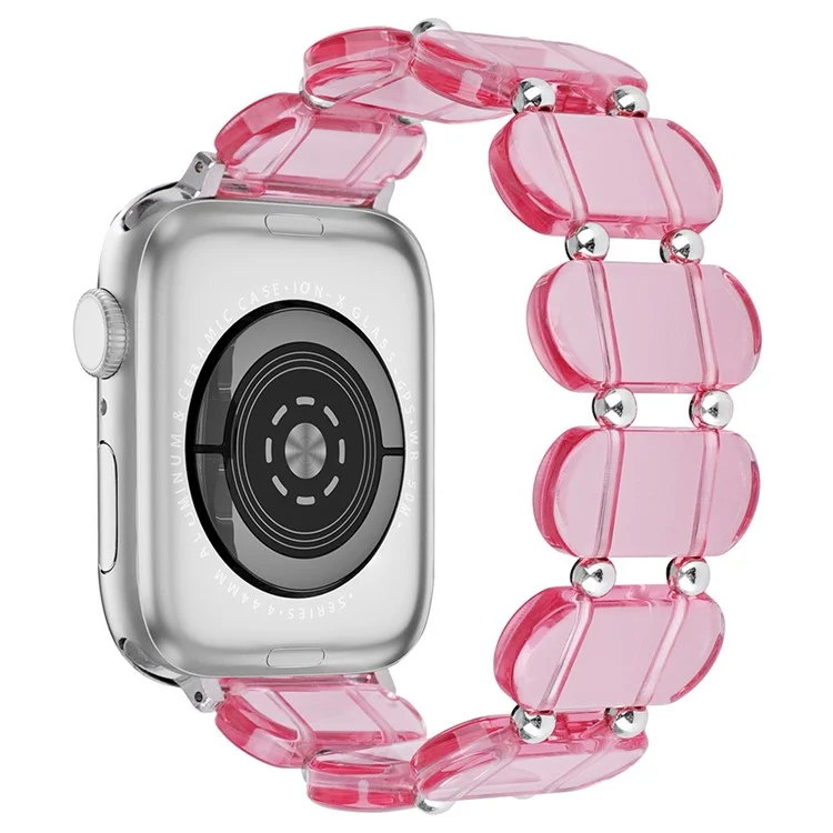 Uhrenarmband für Apple Watch Series 10 42mm / 9 8 7 41mm / SE (2023) SE (2022) SE 6 5 4 40mm / 3 2 1 38mm Elastic Resin Watch Band - Transparentes Pink