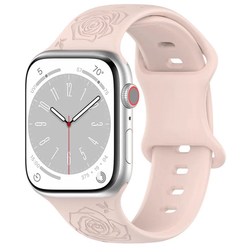 Watch Strap for Apple Watch Series 10 42mm / 9 8 7 41mm / SE (2023) SE (2022) SE 6 5 4 40mm / 3 2 1 38mm Silicone Watch Band - Light Pink
