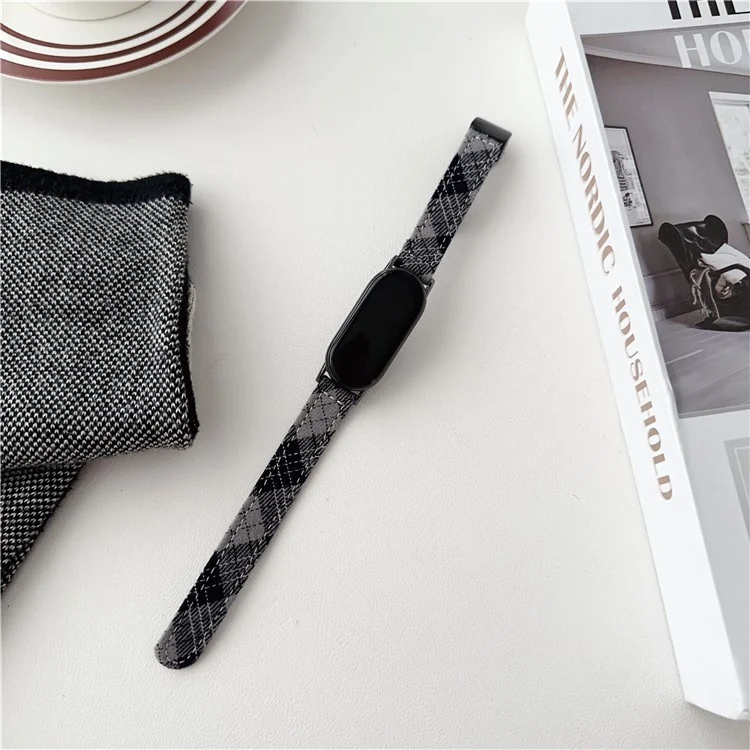 For Xiaomi Smart Band 9 NFC / 9 / 8 NFC / 8 Smartwatch Strap Adjustable Canvas Watch Band - Black