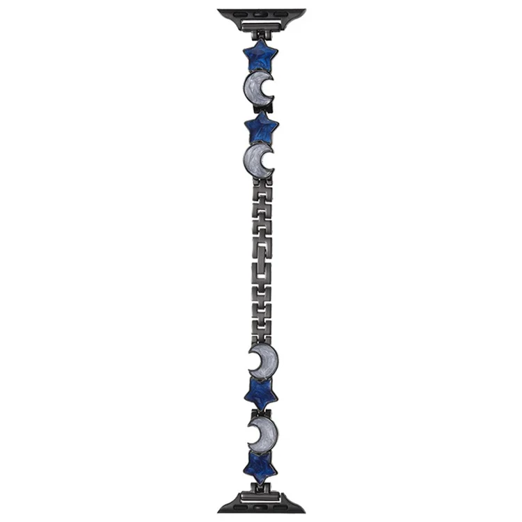 Correa de Reloj para Apple Watch Series 10 42mm / 9 8 7 41mm / SE (2023) SE (2022) SE 6 5 4 40mm / 3 2 1 38mm Luna Estrella Aleación de Zinc Correa de Reloj - Negro