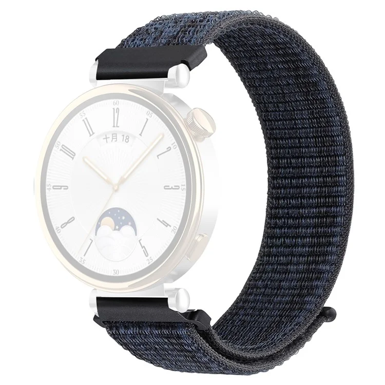 Para Huawei Watch GT 4 41mm / Garmin Venu 3S Correa de Reloj de Nilón 18mm - Negro+Azul