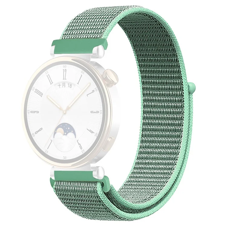 Для ремешка для Huawei Watch GT 4 41 мм / Garmin Venu 3S Watch Band 18 мм, нейлоновая петля, регулируемый ремешок для запястья - озерно-зеленый