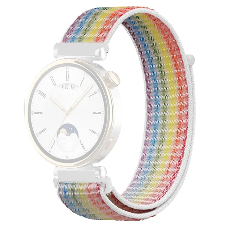Для Huawei Watch GT 4 41 мм / Garmin Venu 3S Watch Band 18 мм Nylon Loop Adjustable Wrist Strap - Multicolor