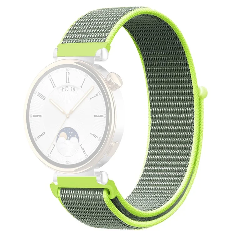 Для Huawei Watch GT 4 41мм / Garmin Venu 3S Watch Band 18мм Нейлоновый шлейф регулируемый ремешок для запястья - Ярко-желтый