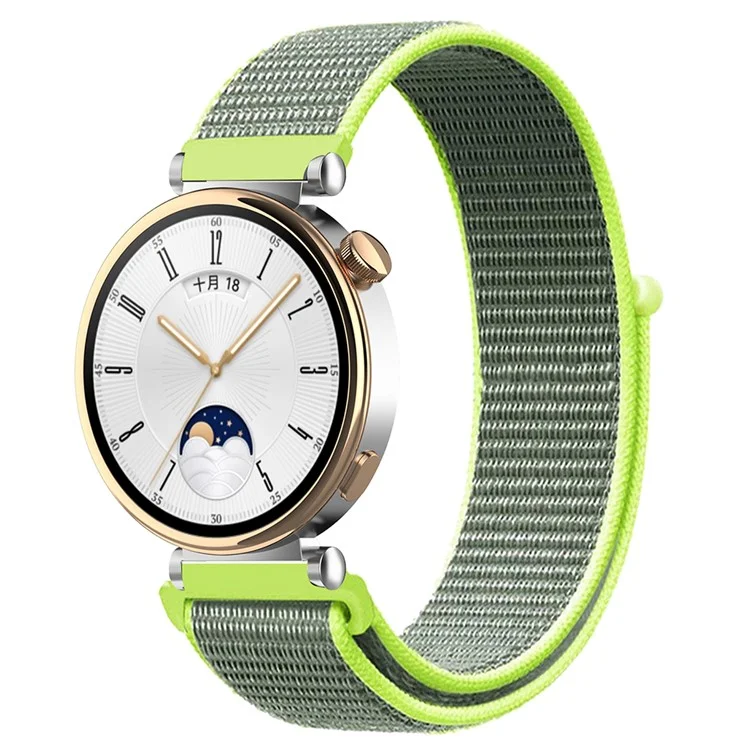 Для Huawei Watch GT 4 41мм / Garmin Venu 3S Watch Band 18мм Нейлоновый шлейф регулируемый ремешок для запястья - Ярко-желтый