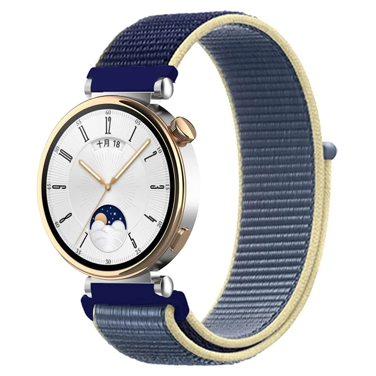Для часов Huawei Watch GT 4 41 мм / Garmin Venu 3S 18 мм нейлоновый петлевой регулируемый ремешок для запястья - бирюзовый