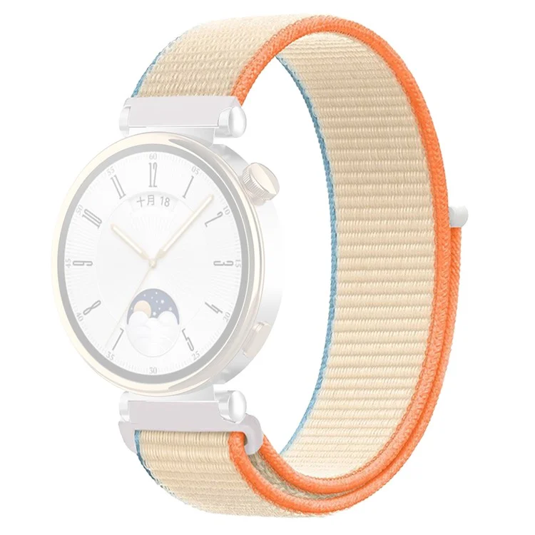 Для Huawei Watch GT 4 41 мм / Garmin Venu 3S Watch Band 18 мм нейлоновая петля с регулируемым ремешком на запястье - бежевый