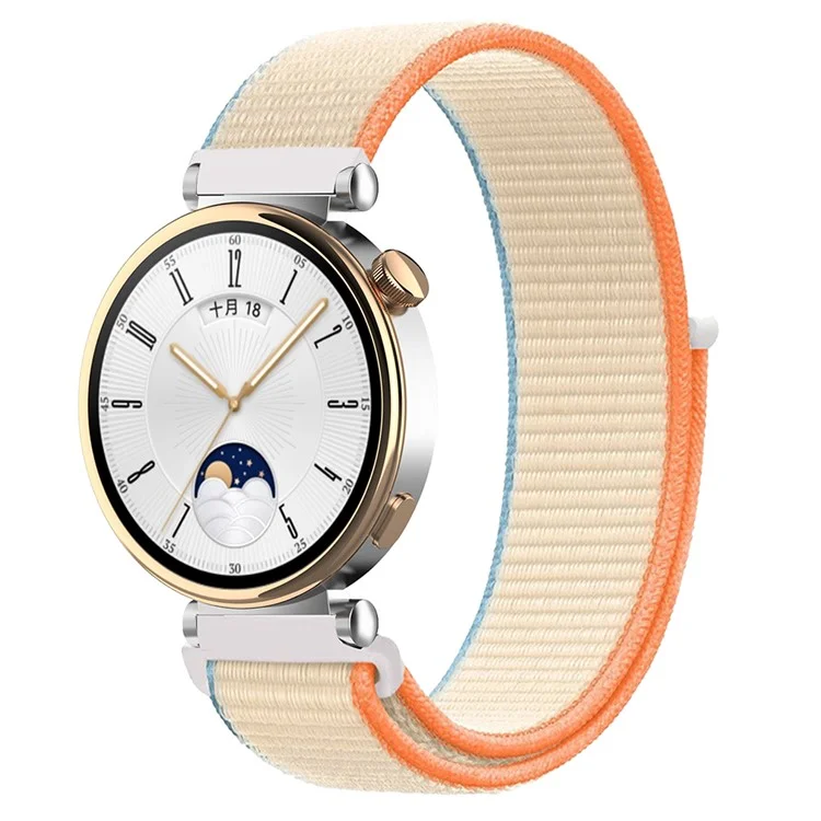 Для Huawei Watch GT 4 41 мм / Garmin Venu 3S Watch Band 18 мм нейлоновая петля с регулируемым ремешком на запястье - бежевый