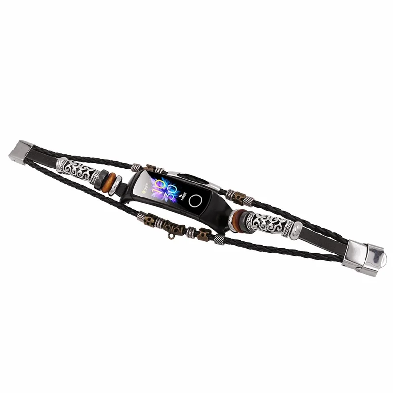 For Honor Band 4 / 5 Pulseira de Relógio Vintage - Preta