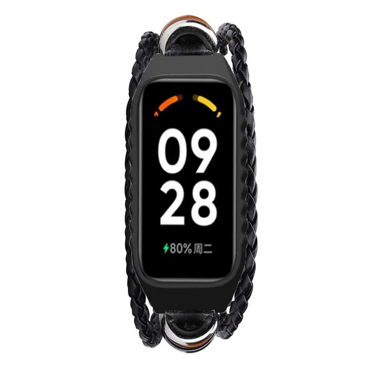 Para Xiaomi Redmi Band 2 Ethnic Style Watch Strap DIY Beads Wrist Band Bracelet - Negro