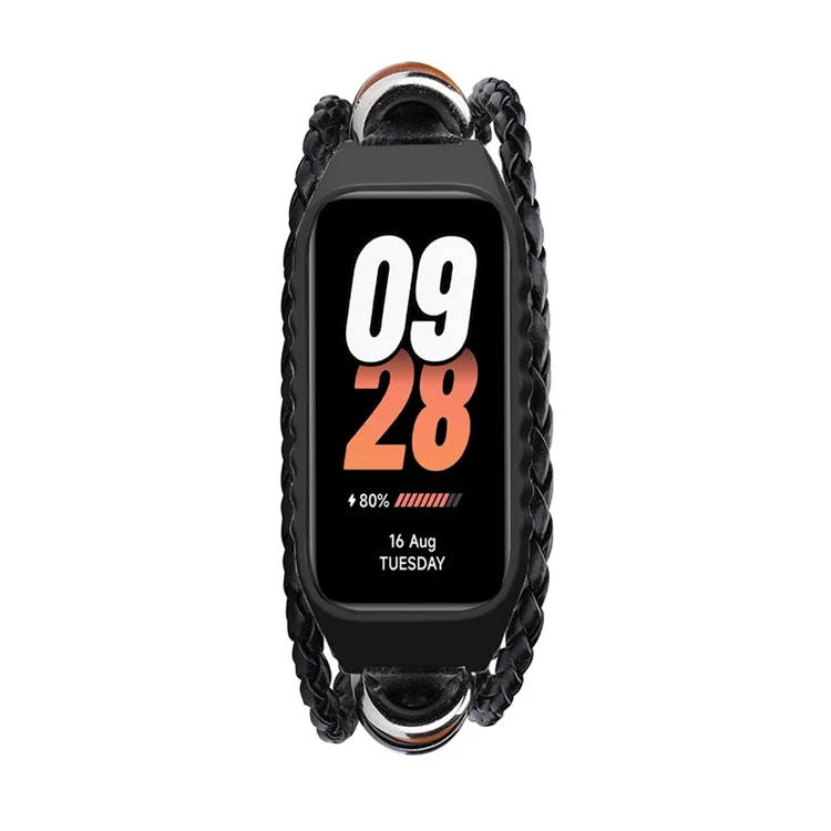 Para Xiaomi Smart Band 8 Active Beads Watch Strap Ethnic DIY Watch Band Reemplazo - Negro