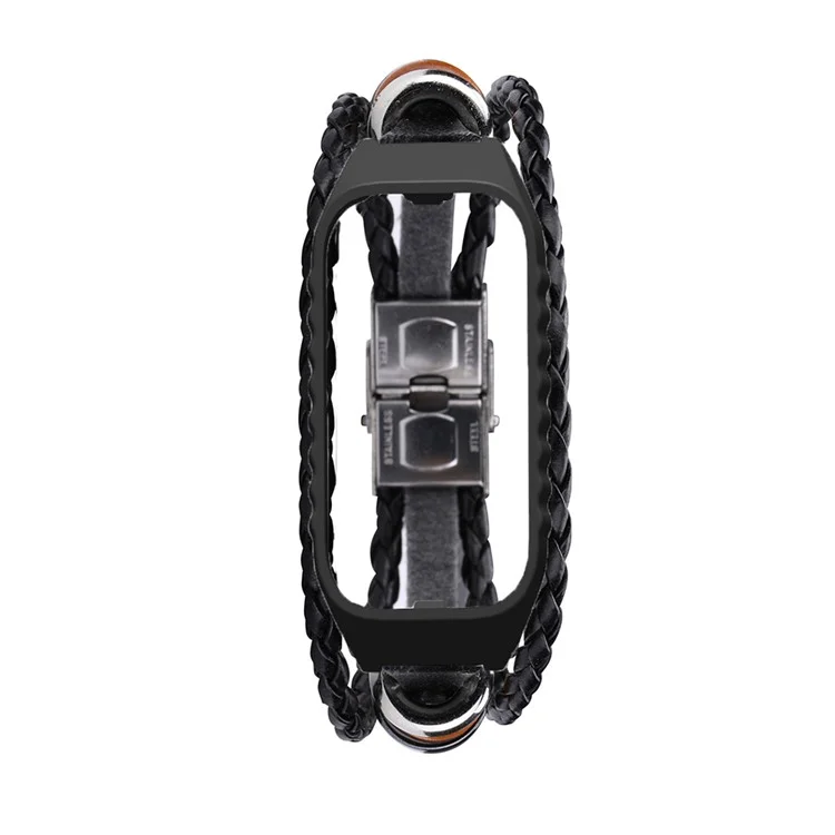 Para Xiaomi Smart Band 8 Active Beads Watch Strap Ethnic DIY Watch Band Reemplazo - Negro
