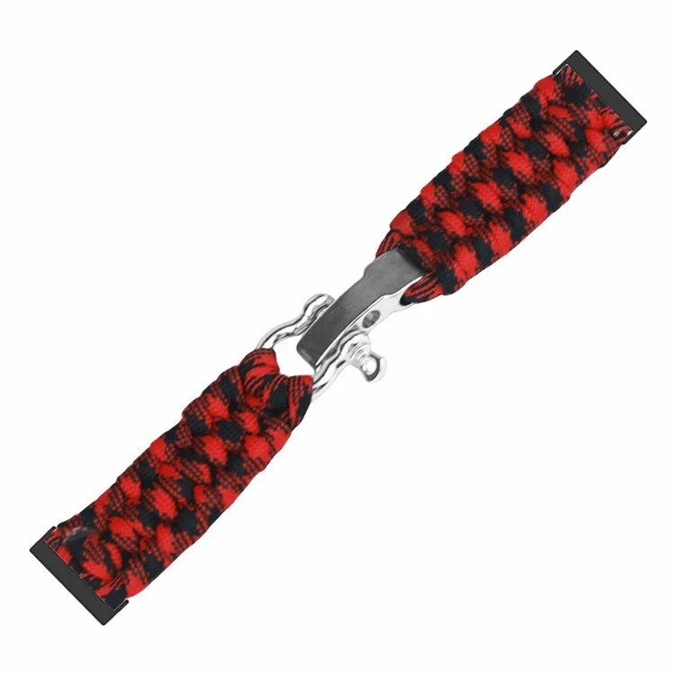 For Suunto Spartan Sport Wrist HR Baro / Suunto 7 / Suunto 9 24mm Watch Band Braided Rope Wrist Strap Bracelet - Red Black Camouflage