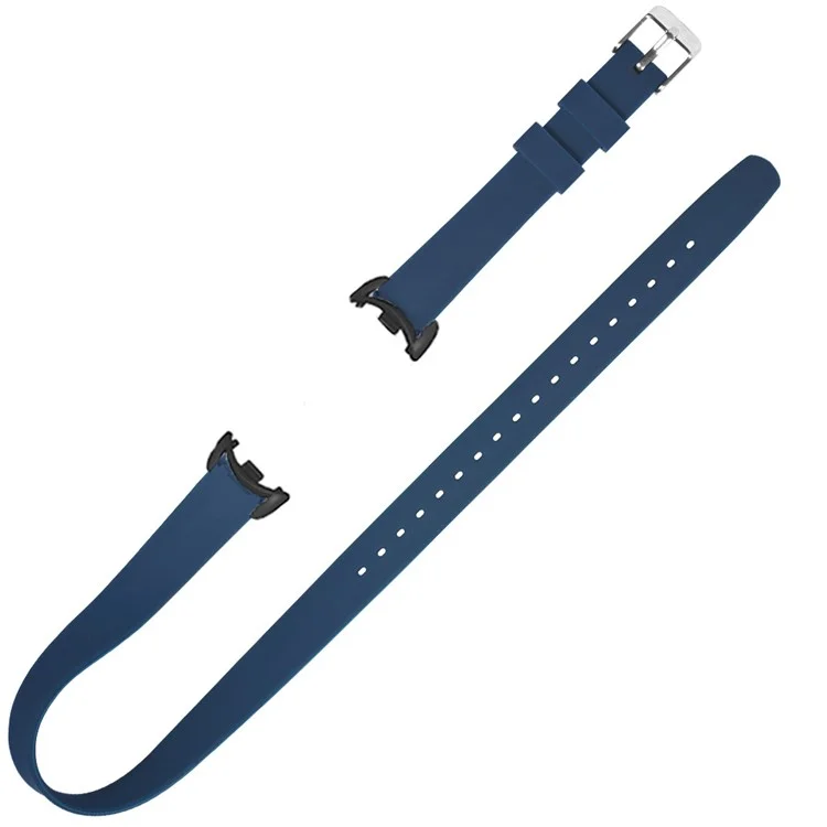 Für Xiaomi Mi Band 9 NFC / Mi Band 9 / Smart Band 8 NFC / Smart Band 8 / 8 NFC Uhrenarmbänder Silikonband mit Metallverbinder - Navy Blau