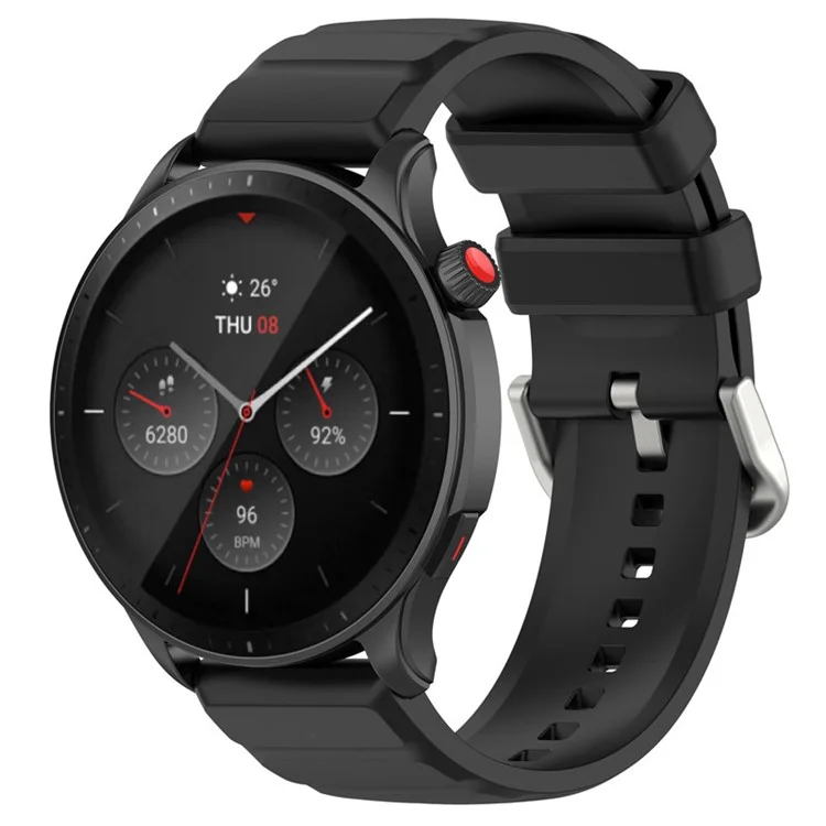 Per Huami Amazftit GTR 4 Watch Strap 22mm Cinturino in Silicone per Orologi Sostituzione - Nero
