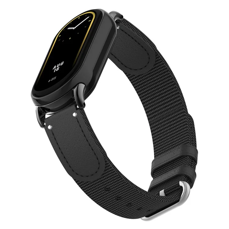 Für Xiaomi Mi Band 9 NFC / Mi Band 9 / Smart Band 8 NFC / Smart Band 8 Gewebter Leinwand-Smartwatch-Armband - Schwarz