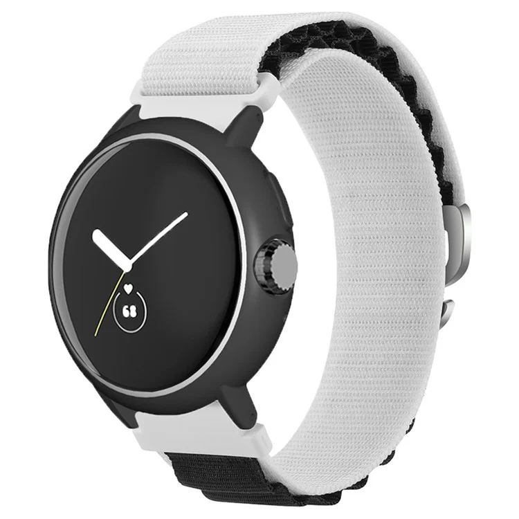 Pour Google Pixel Watch / Pixel Watch 2 Bracelet de montre en boucle de nylon avec étui - Blanc Noir + Noir Blanc