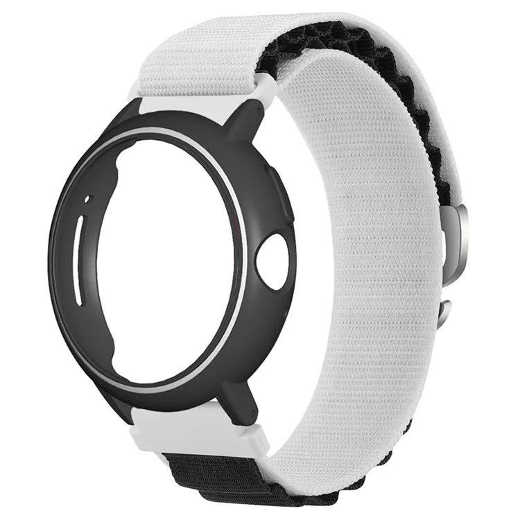 Pour Google Pixel Watch / Pixel Watch 2 Bracelet de montre en boucle de nylon avec étui - Blanc Noir + Noir Blanc