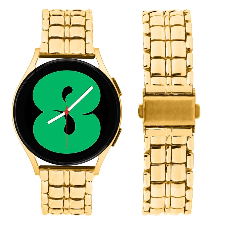 For Samsung Galaxy Watch 5 / Watch FE 40mm / Watch4 Universal Metal Watch Strap 20mm Wrist Band - Gold