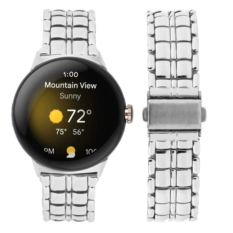 Für Google Pixel Watch 3 41mm / Watch 2 / Pixel Watch Alloy Armband als Ersatz - Silber