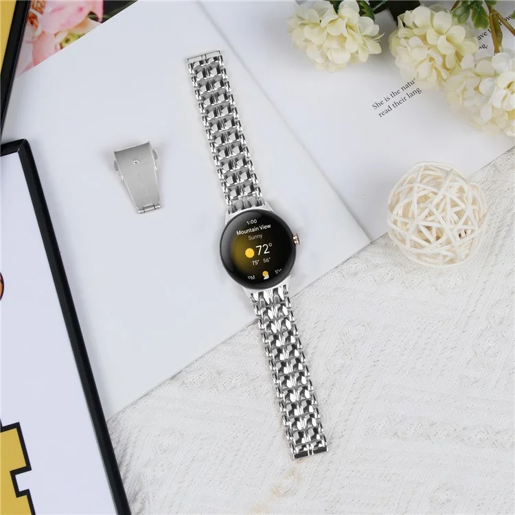 Für Google Pixel Watch 3 41mm / Watch 2 / Pixel Watch Alloy Armband als Ersatz - Silber