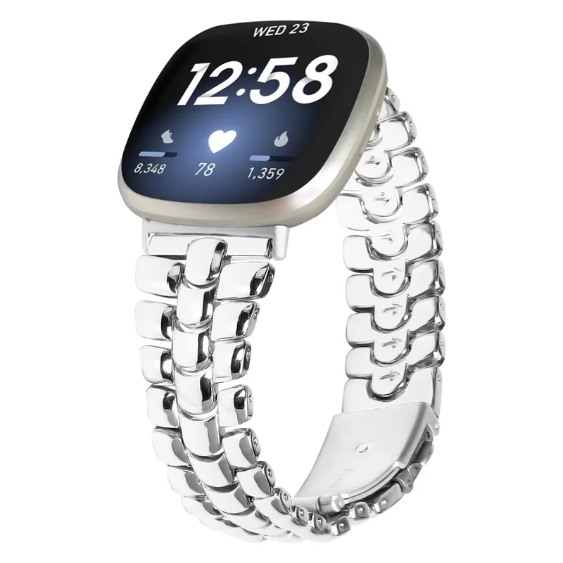 Per Fitbit Versa 4 / Sense 2 Stylish Alloy Watchband Sostituzione Cinturino da polso - Argento